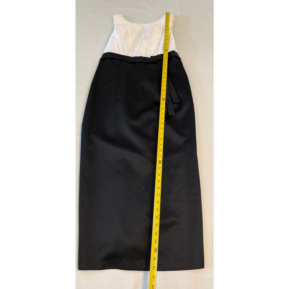 NWT JR Nites by Caliendo Midi Dress Womens Sz 14 White Black Formal Event Gala - Picture 4 of 13